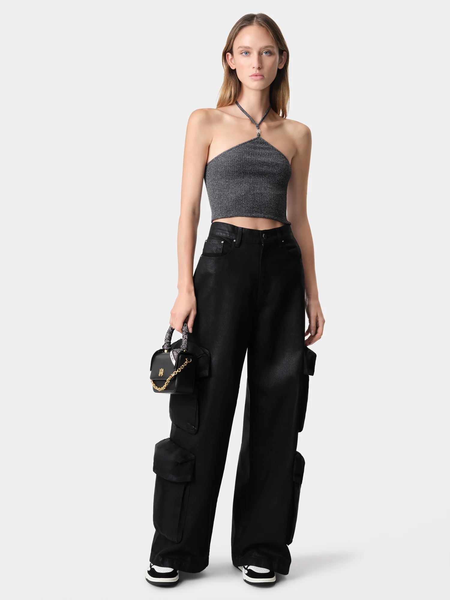 WOMEN'S LUREX HALTER TOP - 1