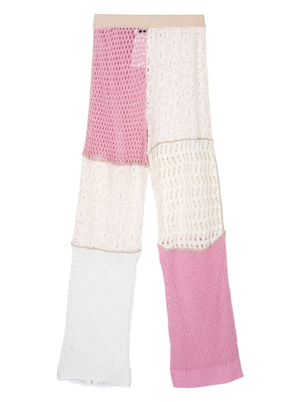 Regenerated straight-leg crochet trousers - 2