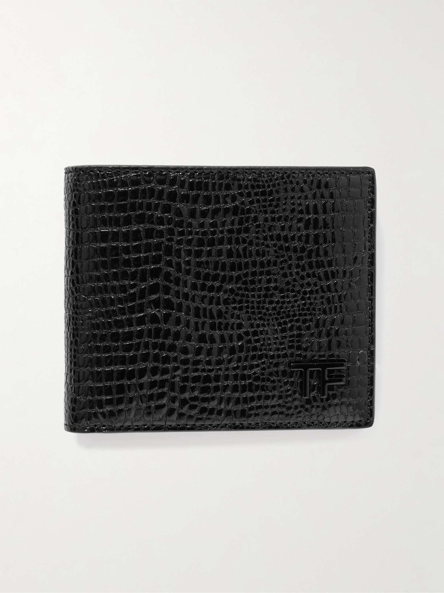 Snake-Effect Leather Bifold Wallet - 1