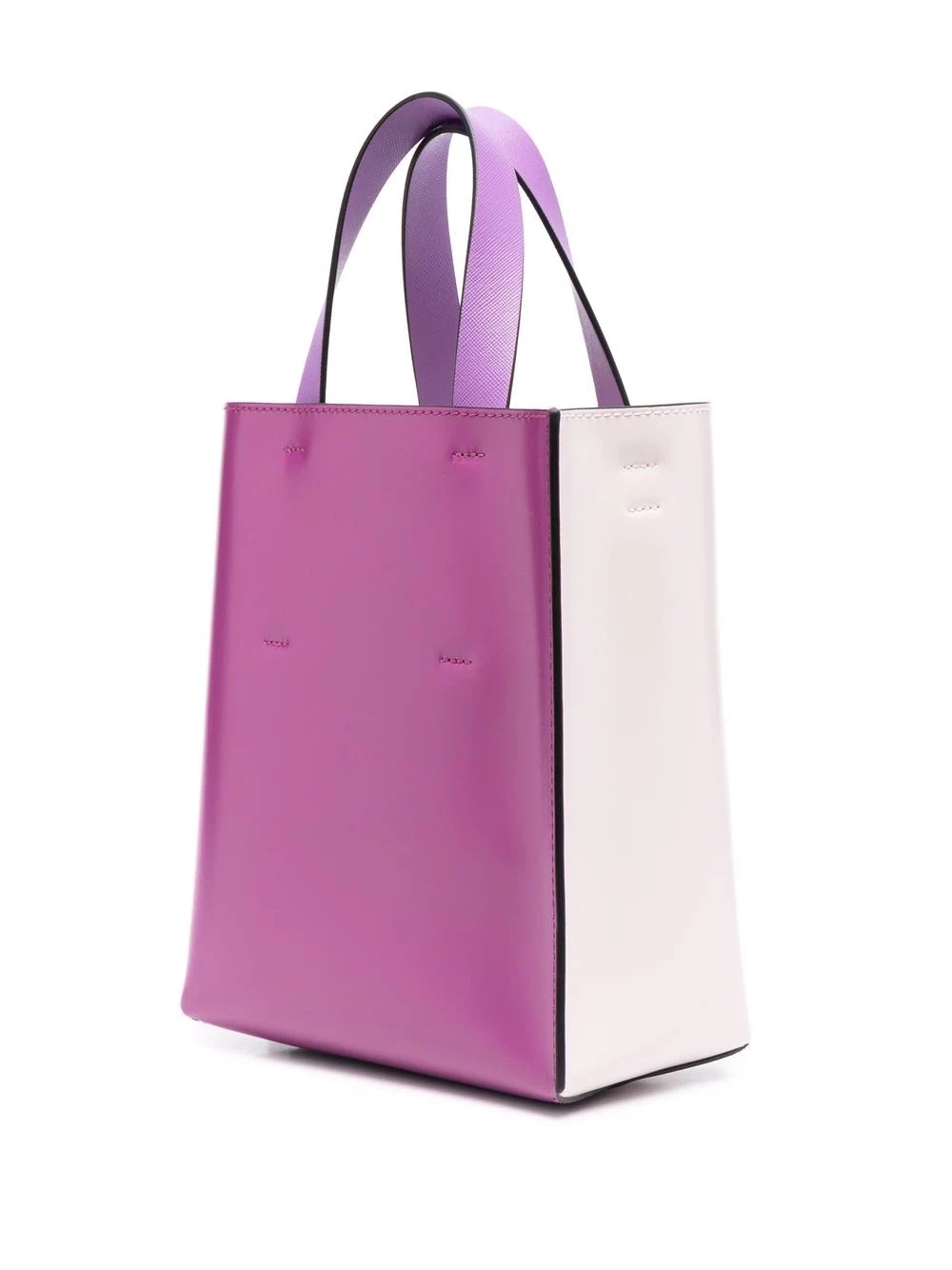 colour-block leather tote bag - 3