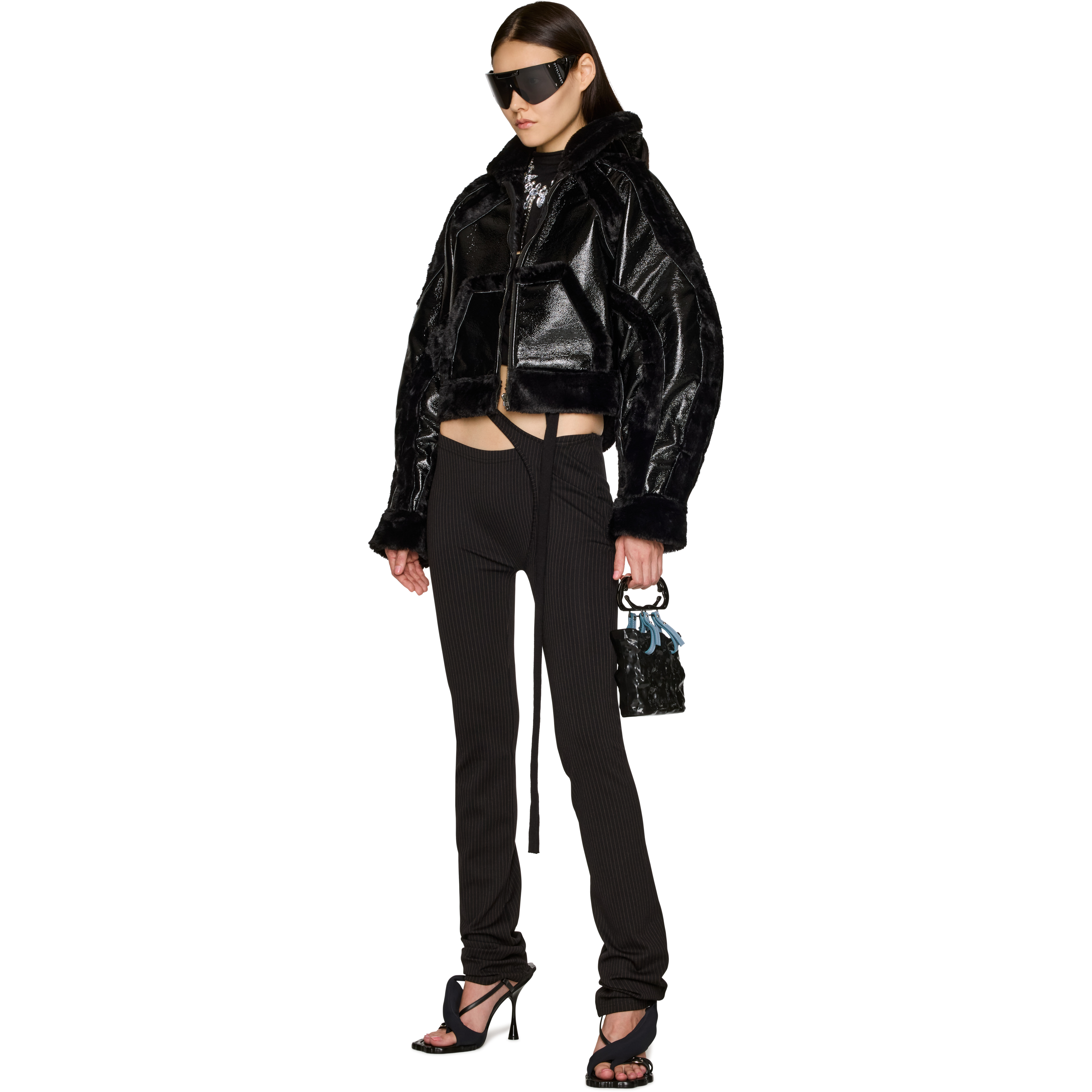Fitted Multiline Shearling Jacket - 4