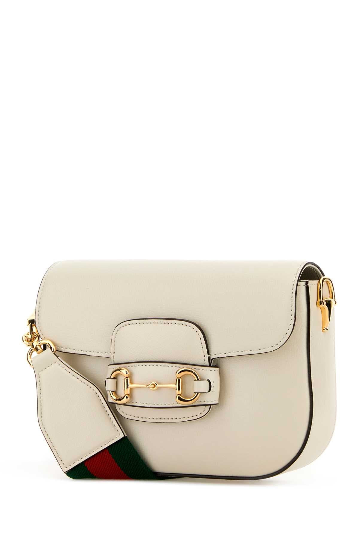 Gucci Women Ivory Leather Mini Horsebit 1955 Shoulder Bag - 2