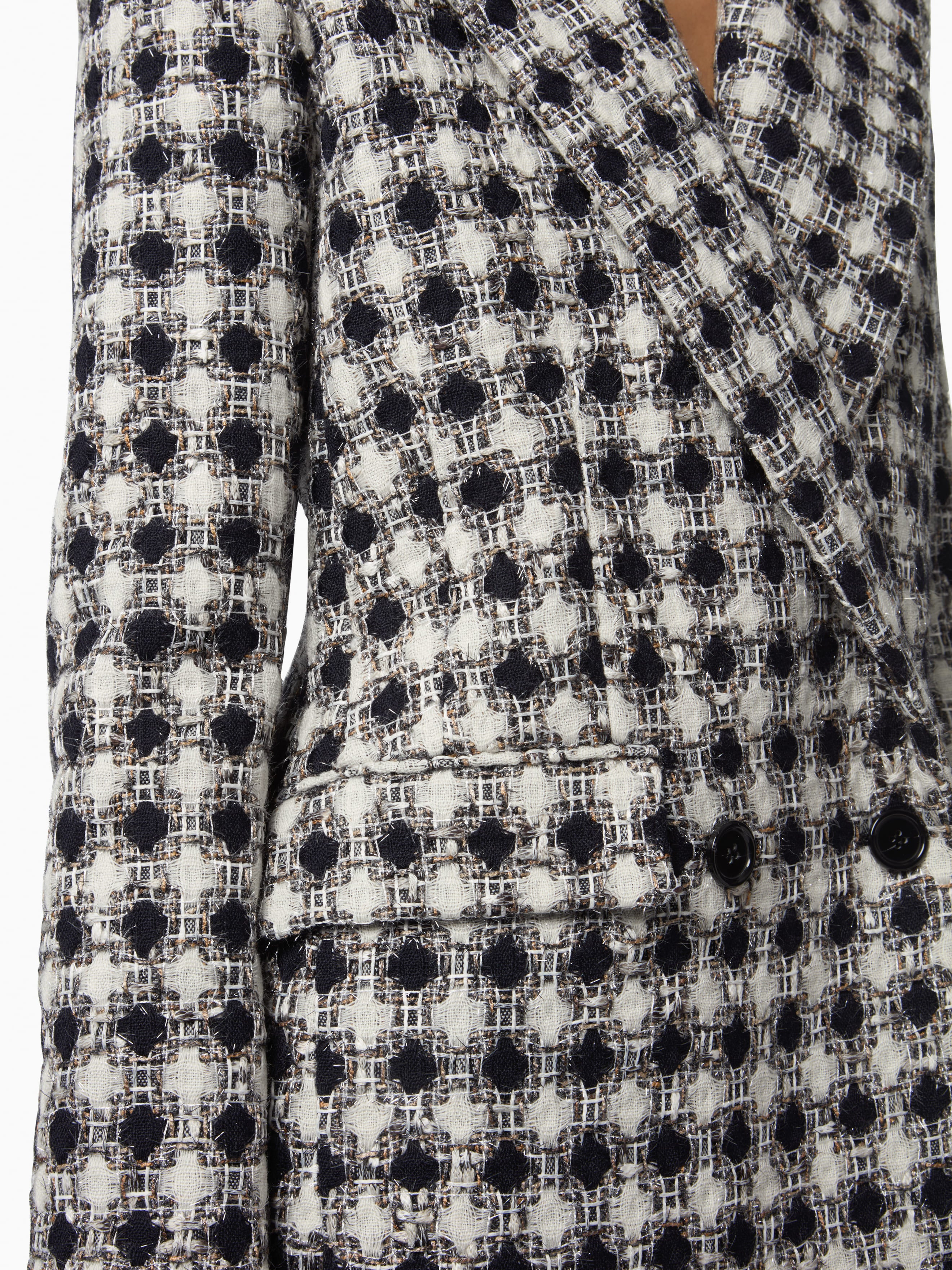 Double-Breasted Tweed Blazer - 3