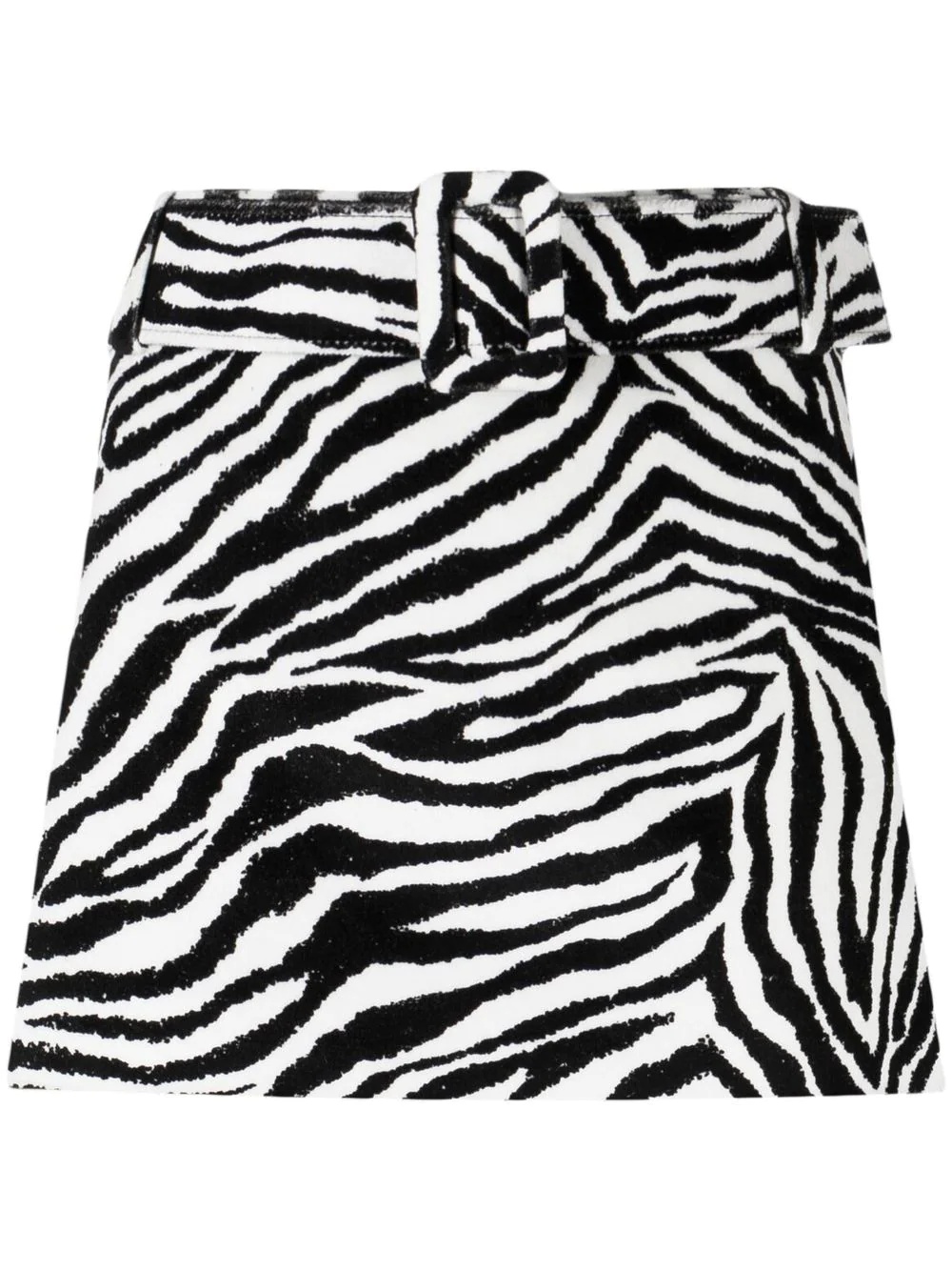 low-rise zebra-print skirt - 1
