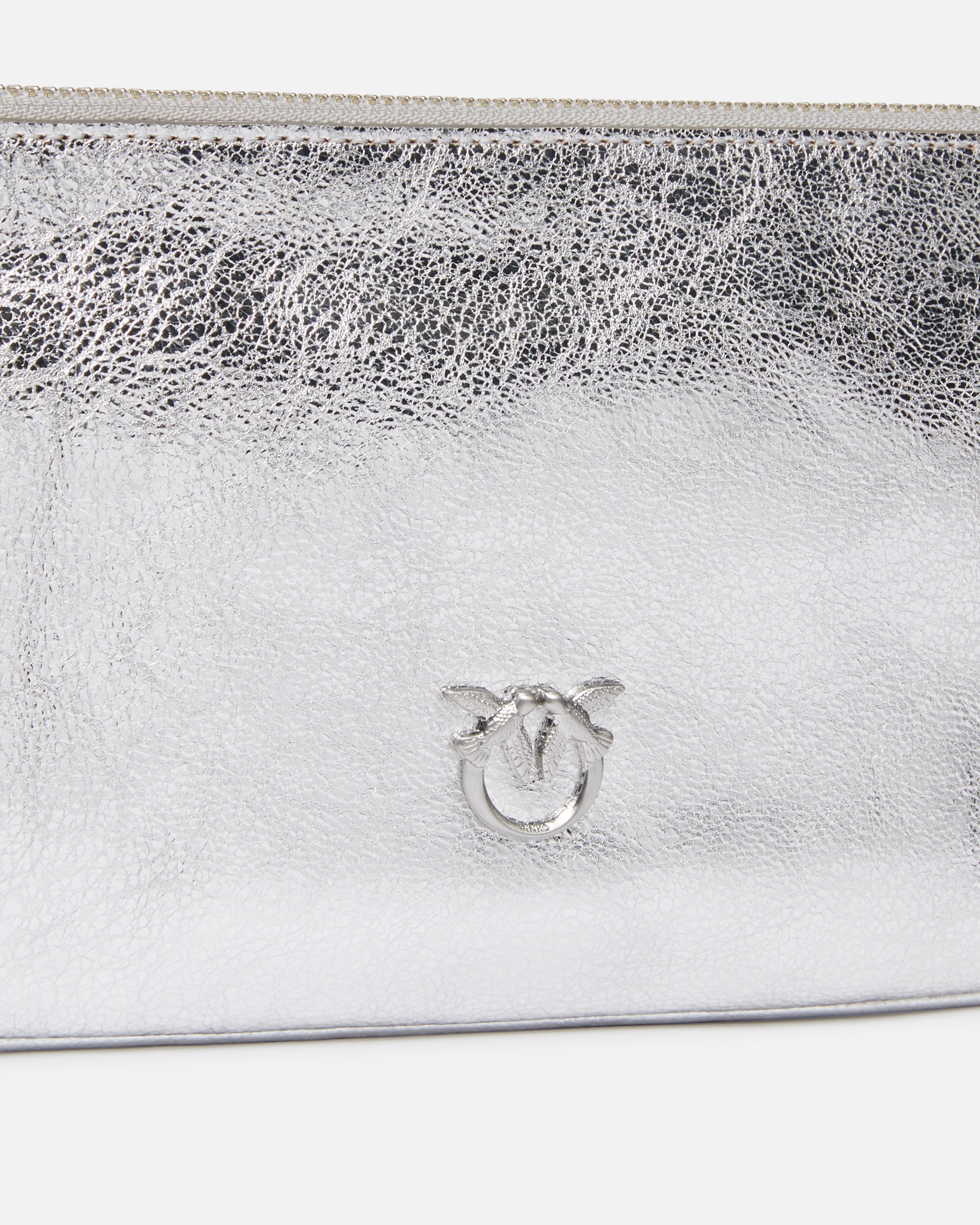LAMINATED LEATHER CLUTCH WITH SHOULDER STRAP - 3