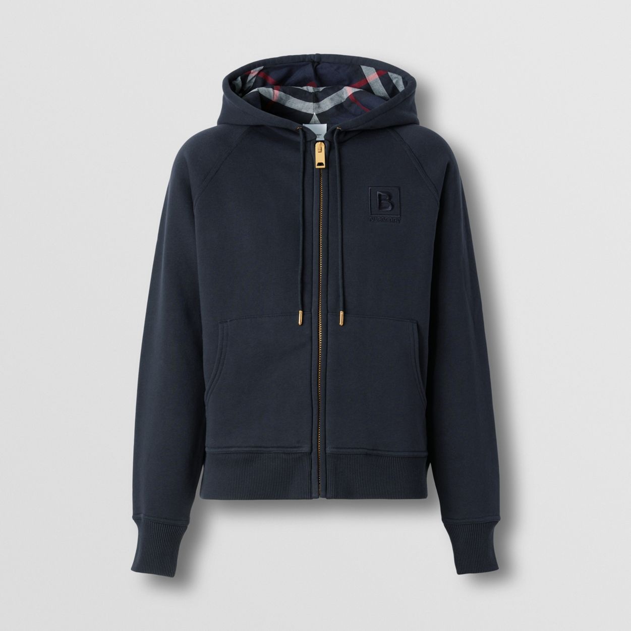 Letter Graphic Cotton Blend Hooded Top - 1