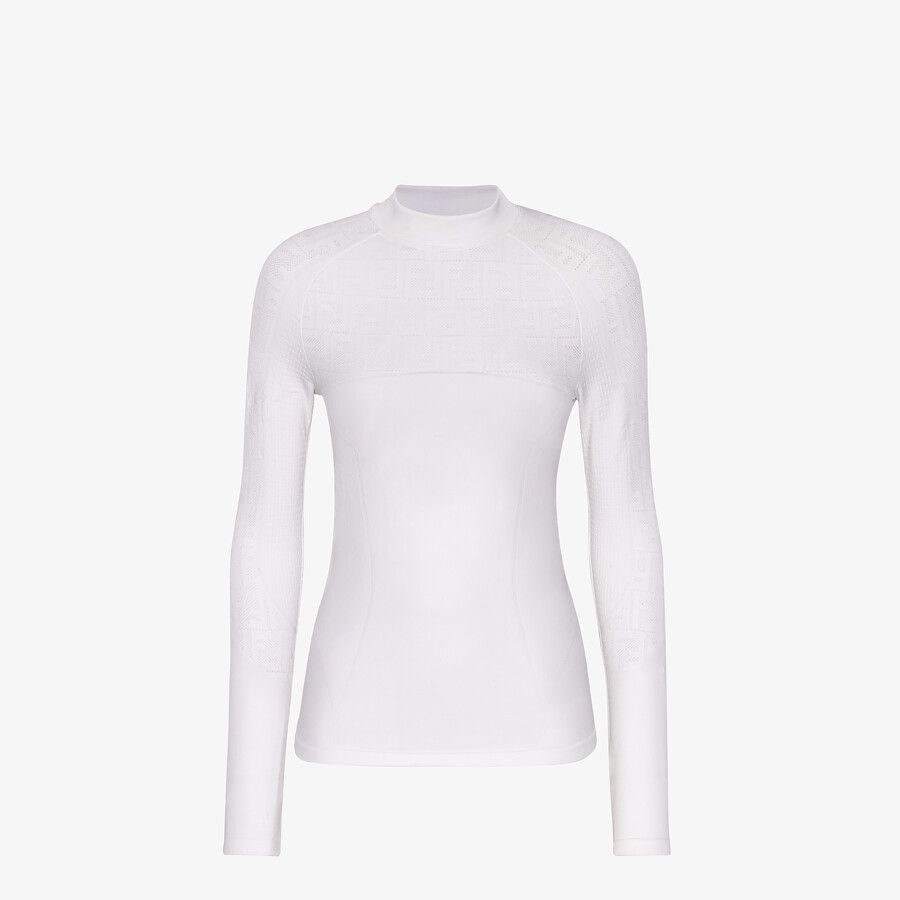 White tech fabric sweater - 1