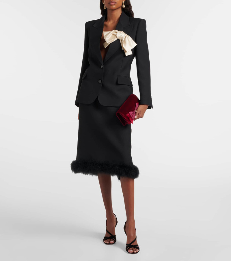 Valentino VLogo Mini bow-detail velvet crossbody bag outlook