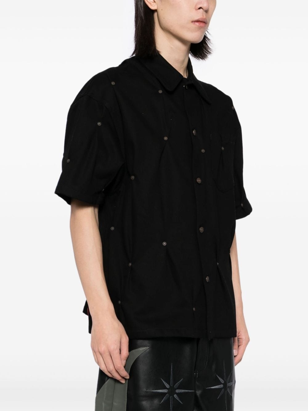 Multi-Rivet denim short sleeves shirt - 3