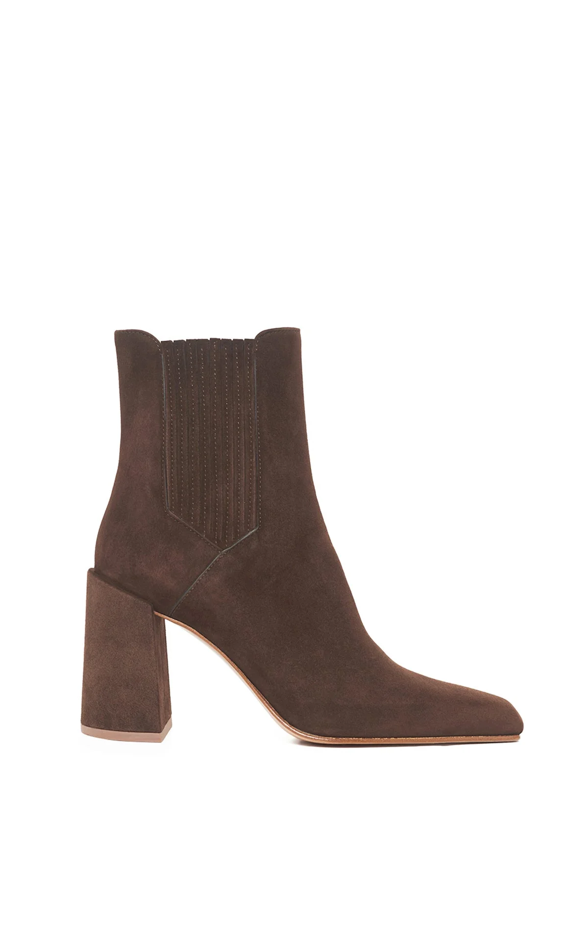 Luke High Heel Ankle Boot in Chocolate Suede - 1