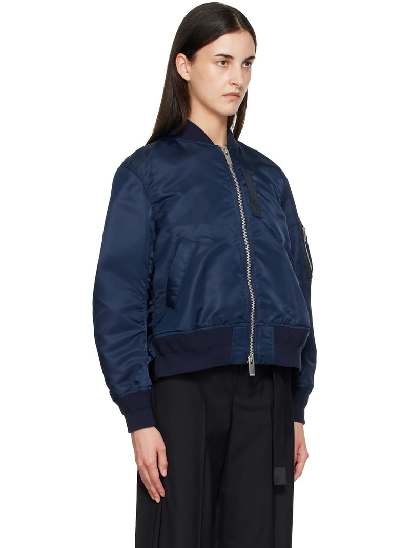 Navy Nylon Twill Blouson Bomber Jacket 2