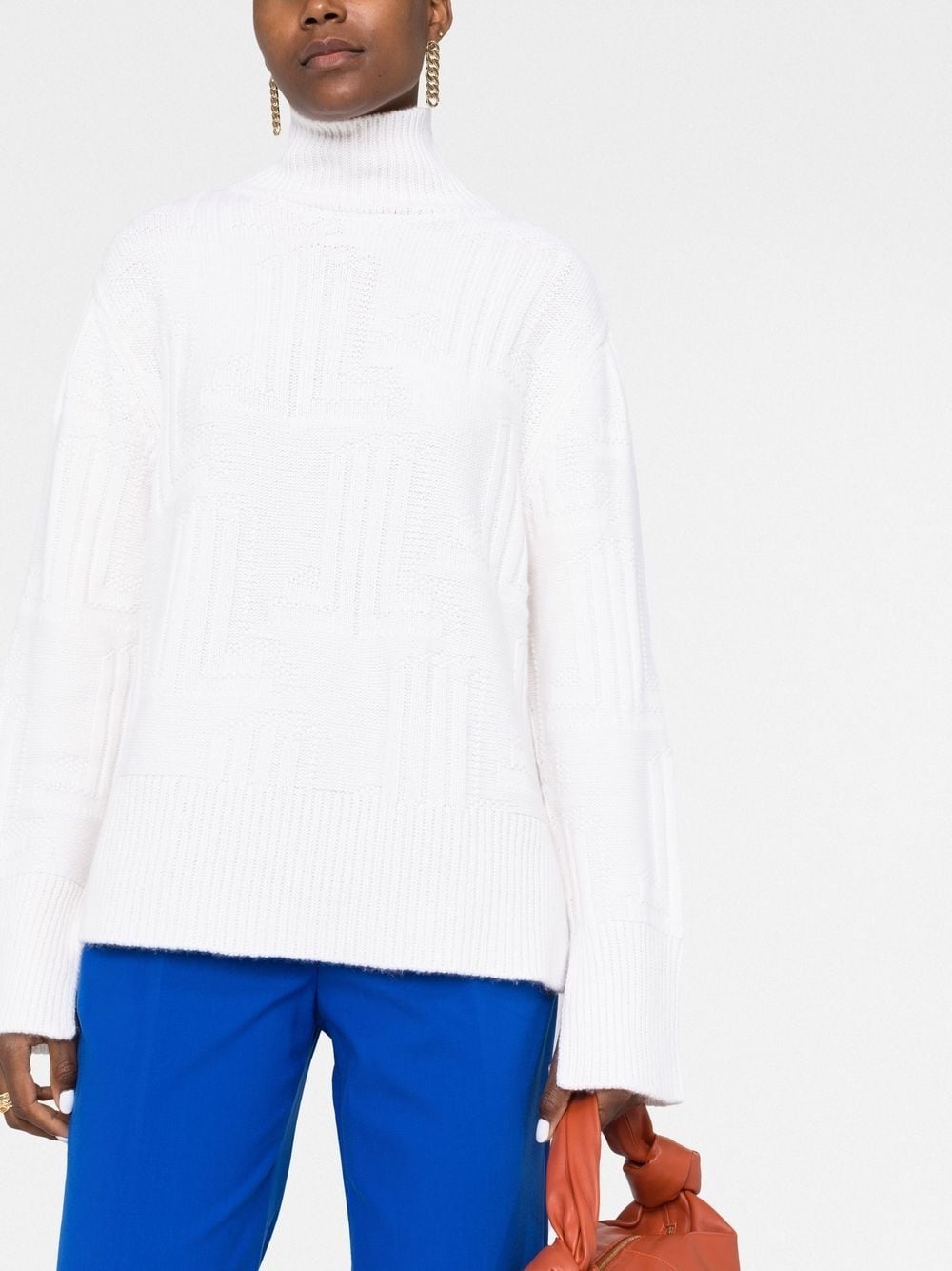 funnel-neck knitted jumper - 5