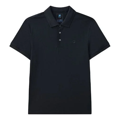 FILA Casual Solid Color Breathable Short Sleeve Polo Shirt Navy Blue F11M122132F-NV - 1