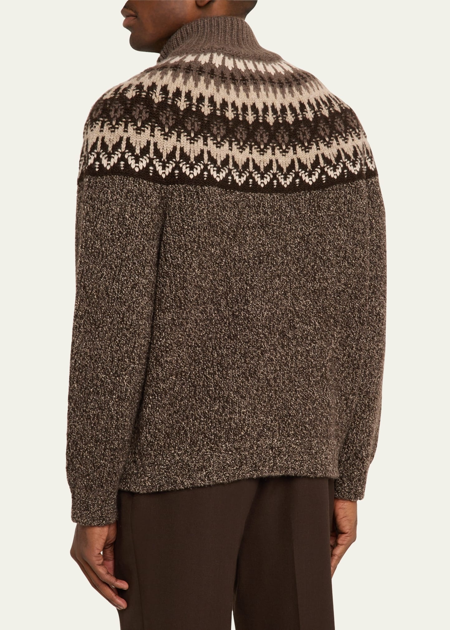 Men's Alpe Pile Cashmere and Silk Quarter-Zip Sweater - 3