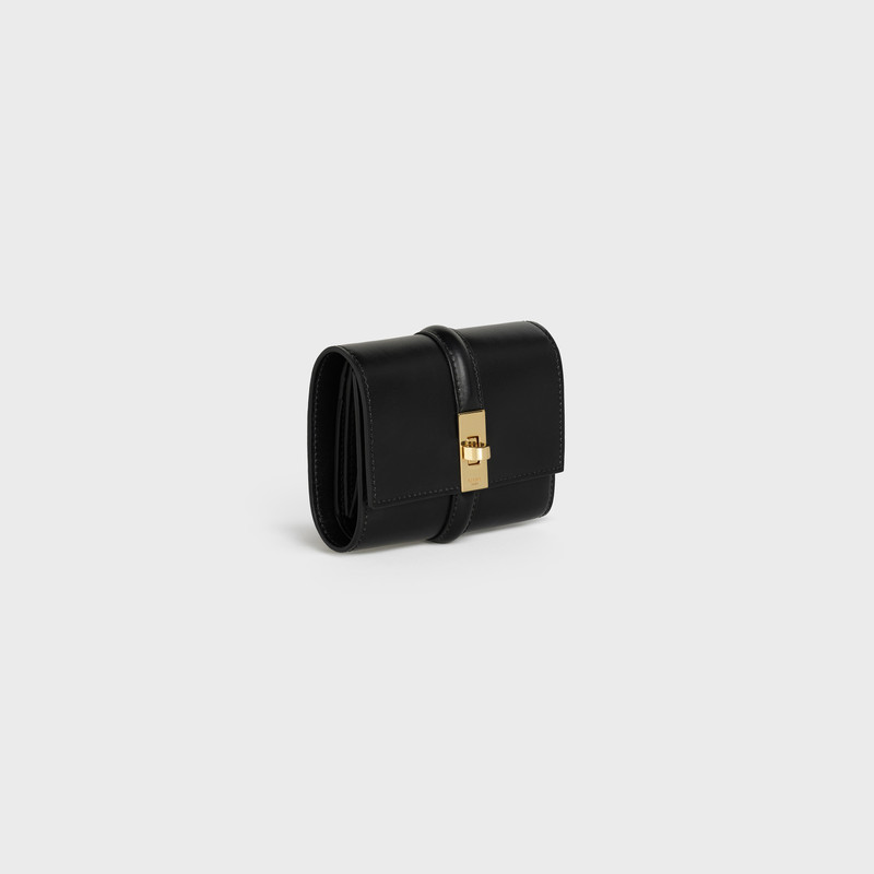 CELINE Small Trifold wallet 16 in Shiny Calfskin outlook