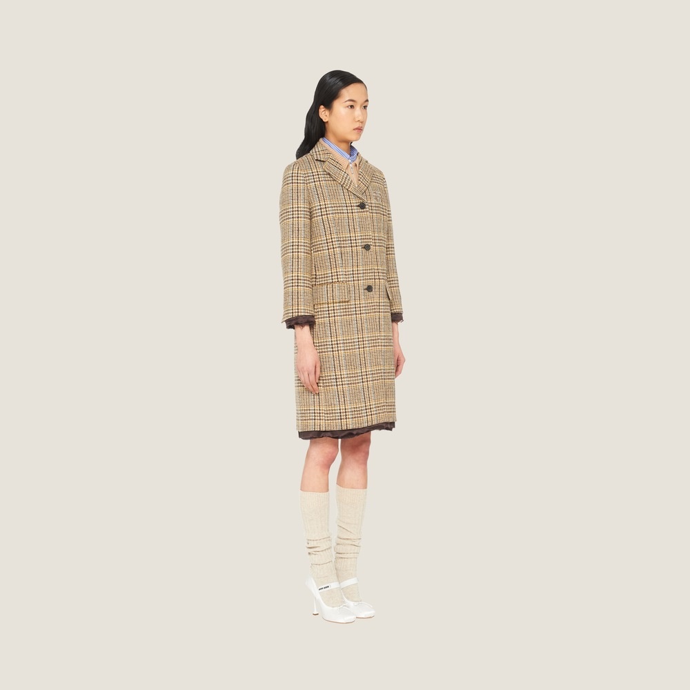 Single-breasted plaid coat - 4