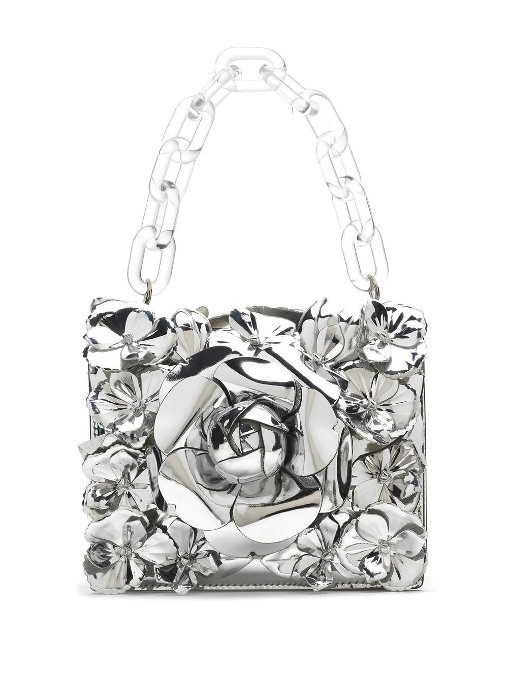 metallic floral appliqué crossbody bag - 5