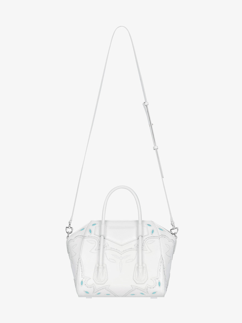 MINI ANTIGONA LOCK COWBOY BAG IN LEATHER WITH STRASS 4