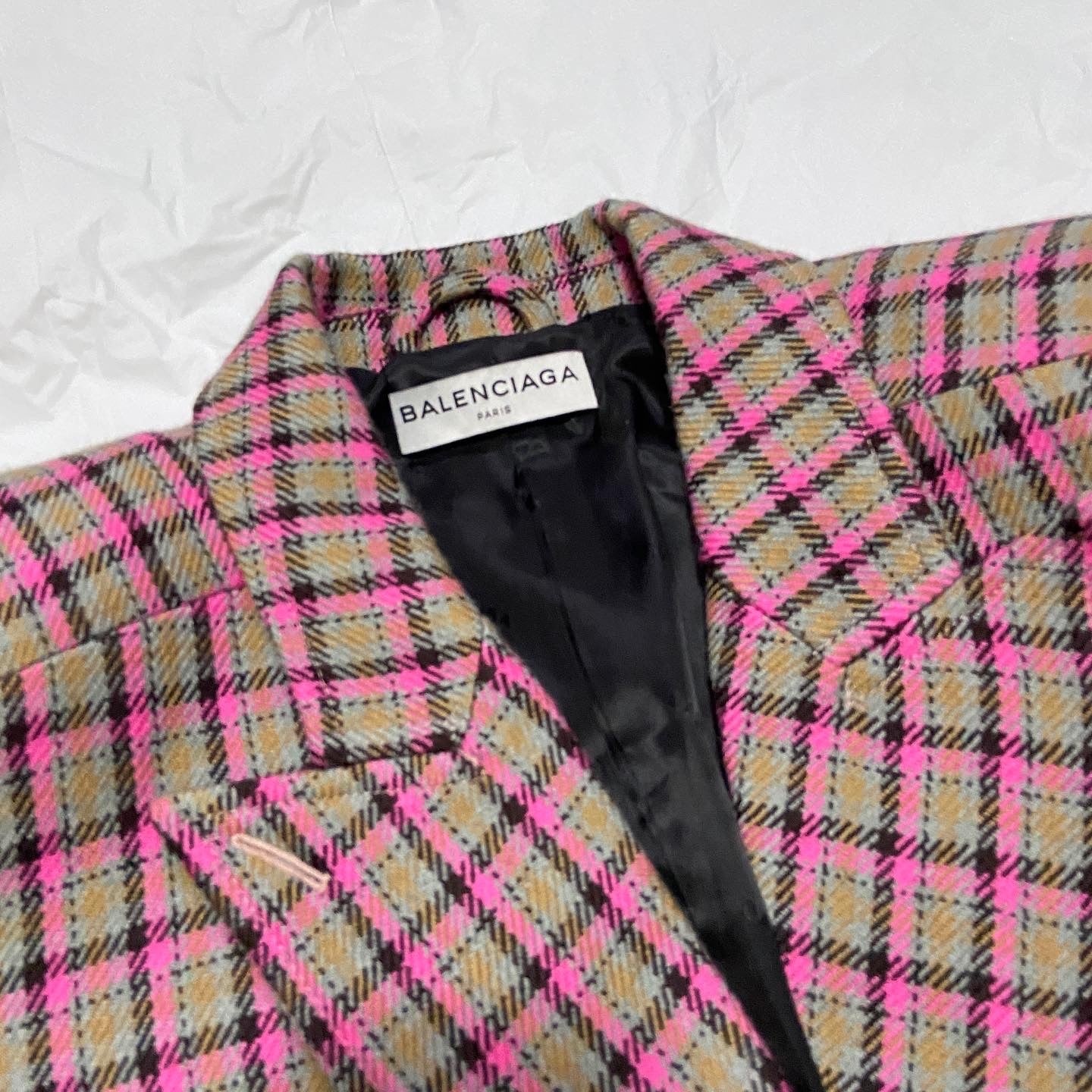Balenciaga pink tweed hourglass blazer jacket 36 - 5