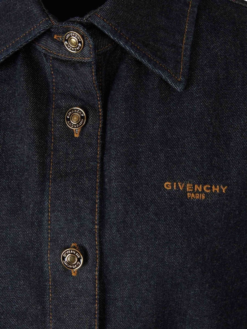 button-fastening denim shirt - 3