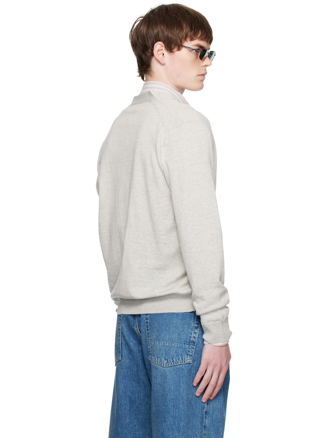 Gray Fox Head Patch Regular Cardigan - 3