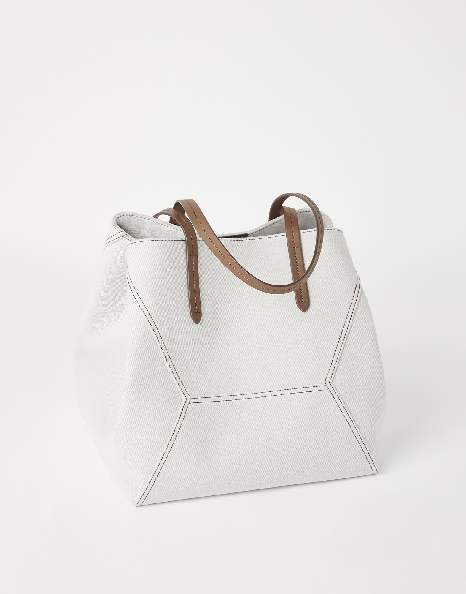 BC Duo bag in cotton and linen gabardine with monili - 3