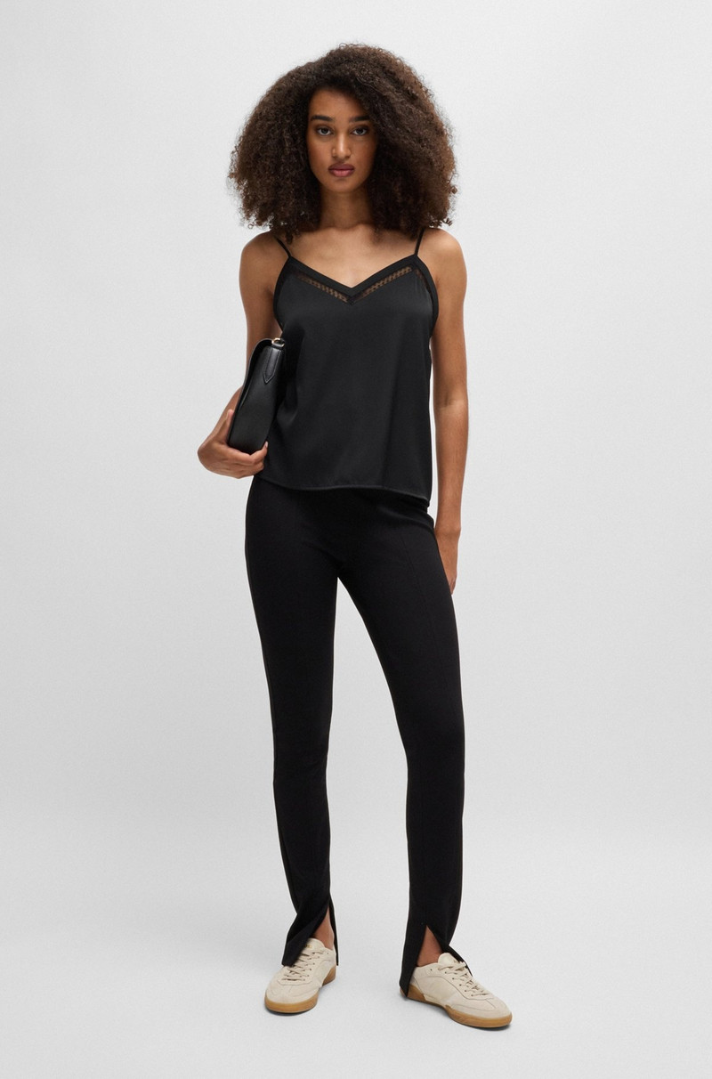 BOSS HAMMERED-SATIN CAMISOLE WITH LACE INSERT outlook