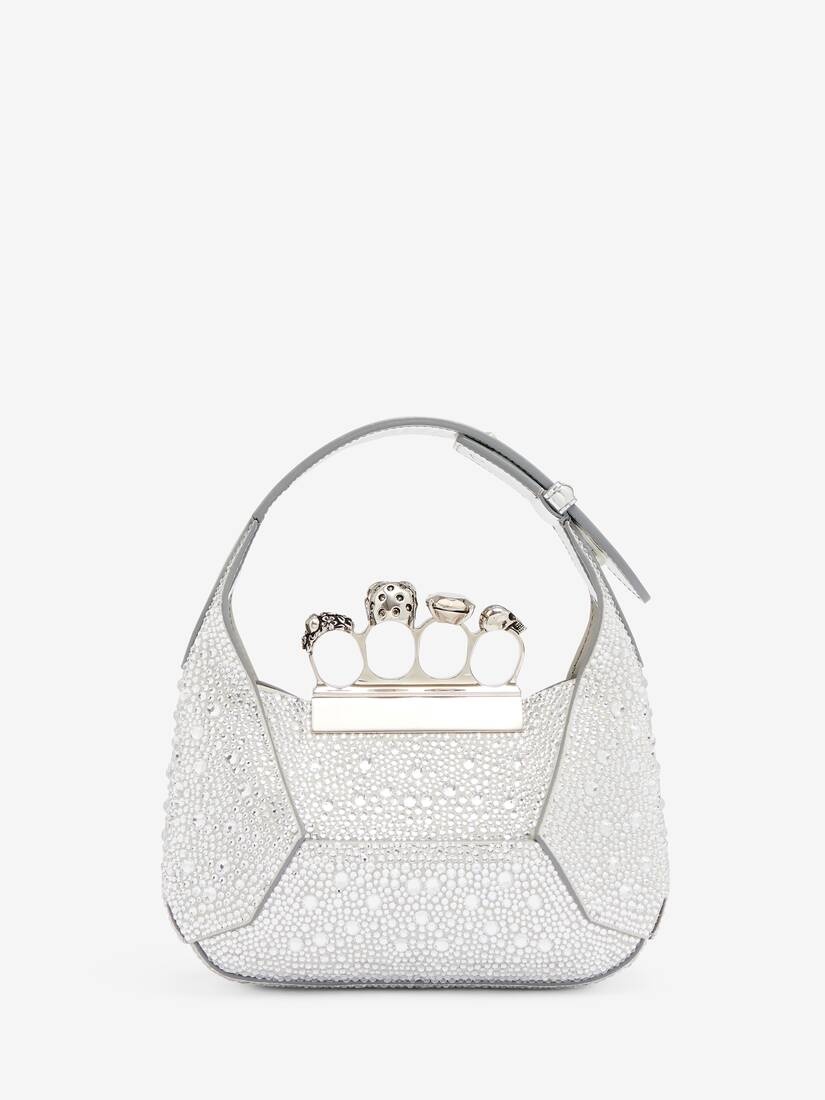 Women's The Jewelled Hobo Mini Bag in Silver - 3