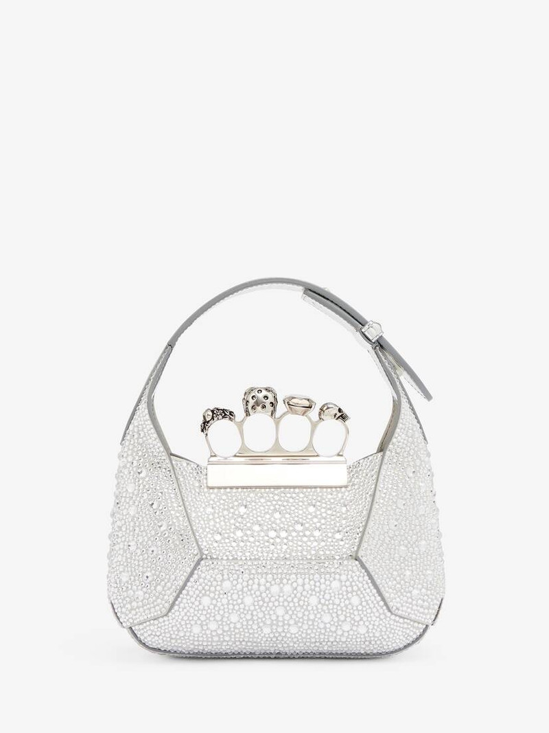 Women's The Jewelled Hobo Mini Bag in Silver 3