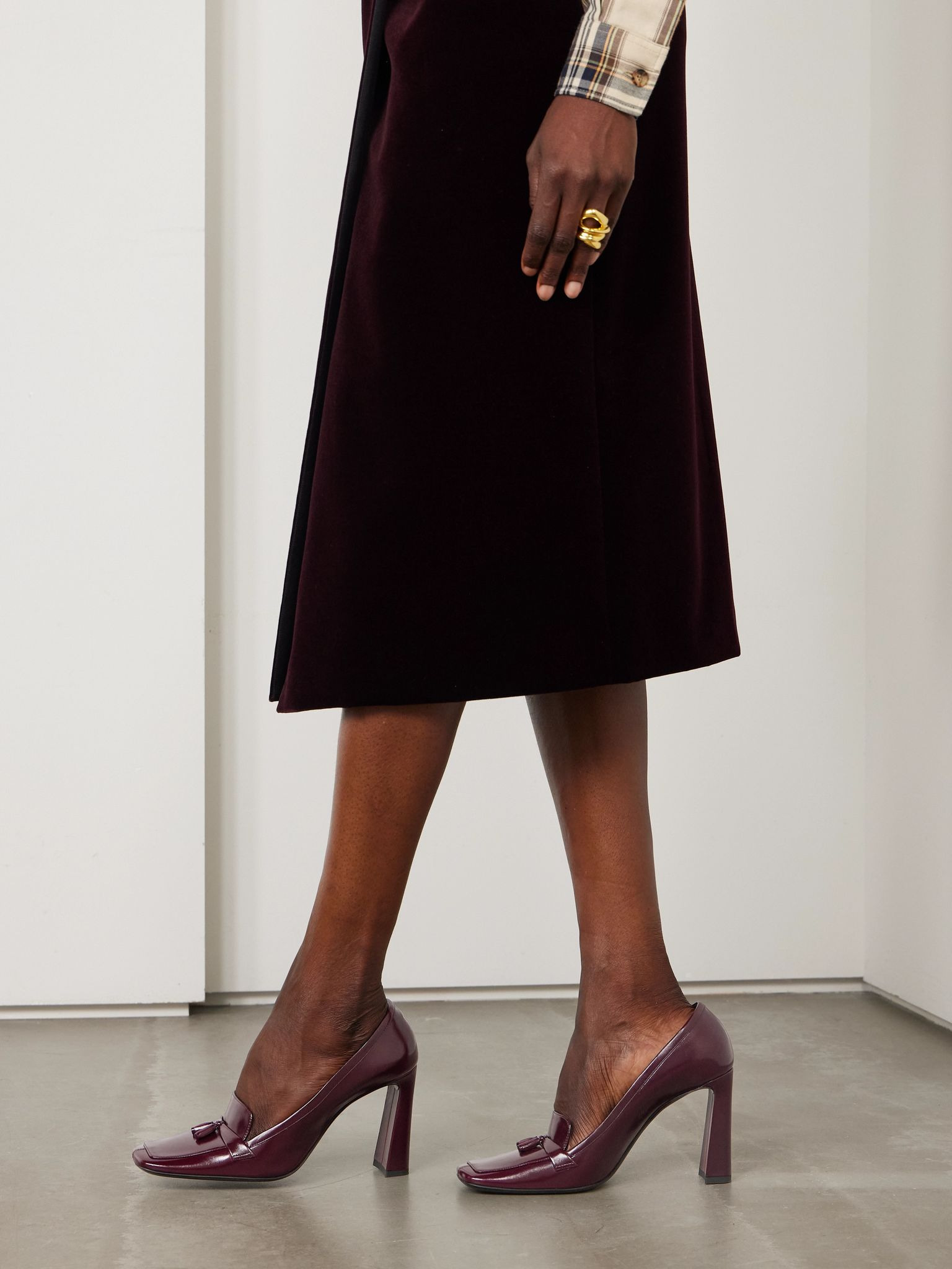 Chloé 90 tasseled leather pumps Brown - 2