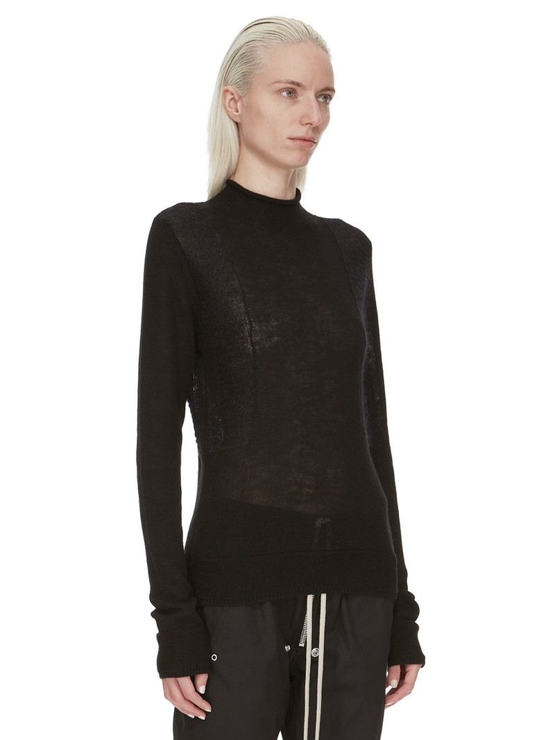 Rick Owens Relaxed-fit semi-sheer wool-knit jumper outlook