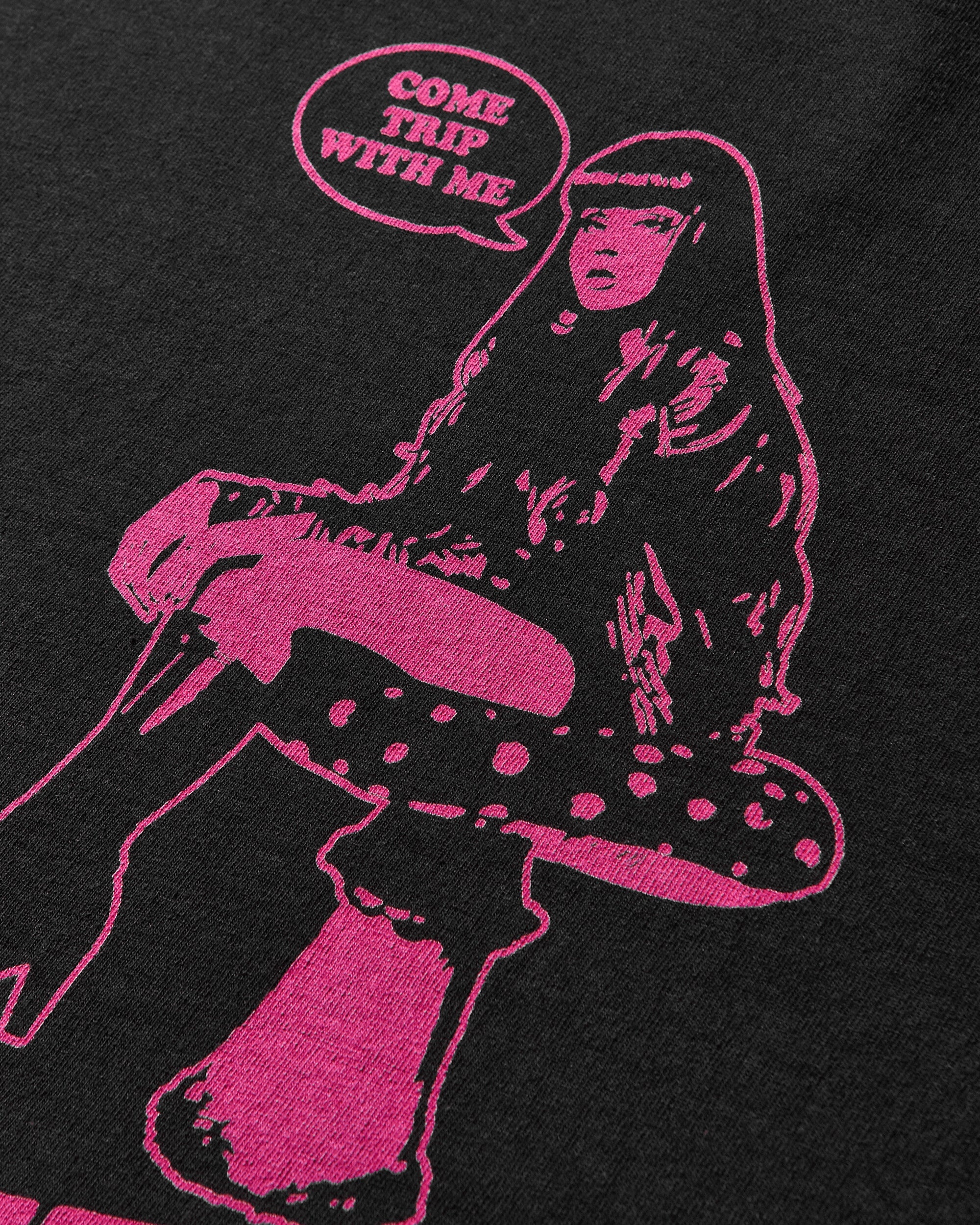 Women's Come Trip With Me Crewneck Sweatshirt Black - 3