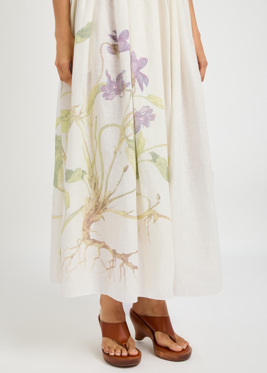 Erdem Floral-print Linen Midi Dress - 5