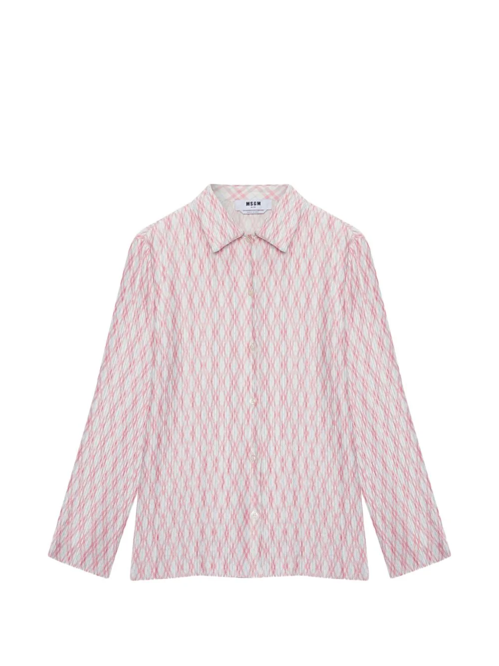 patterned pleated shirt - 1
