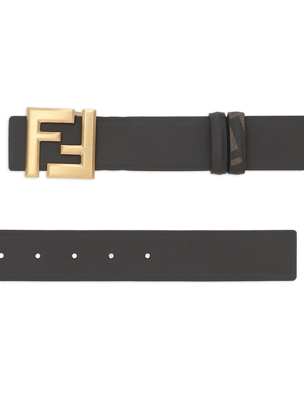 FF motif leather belt - 4
