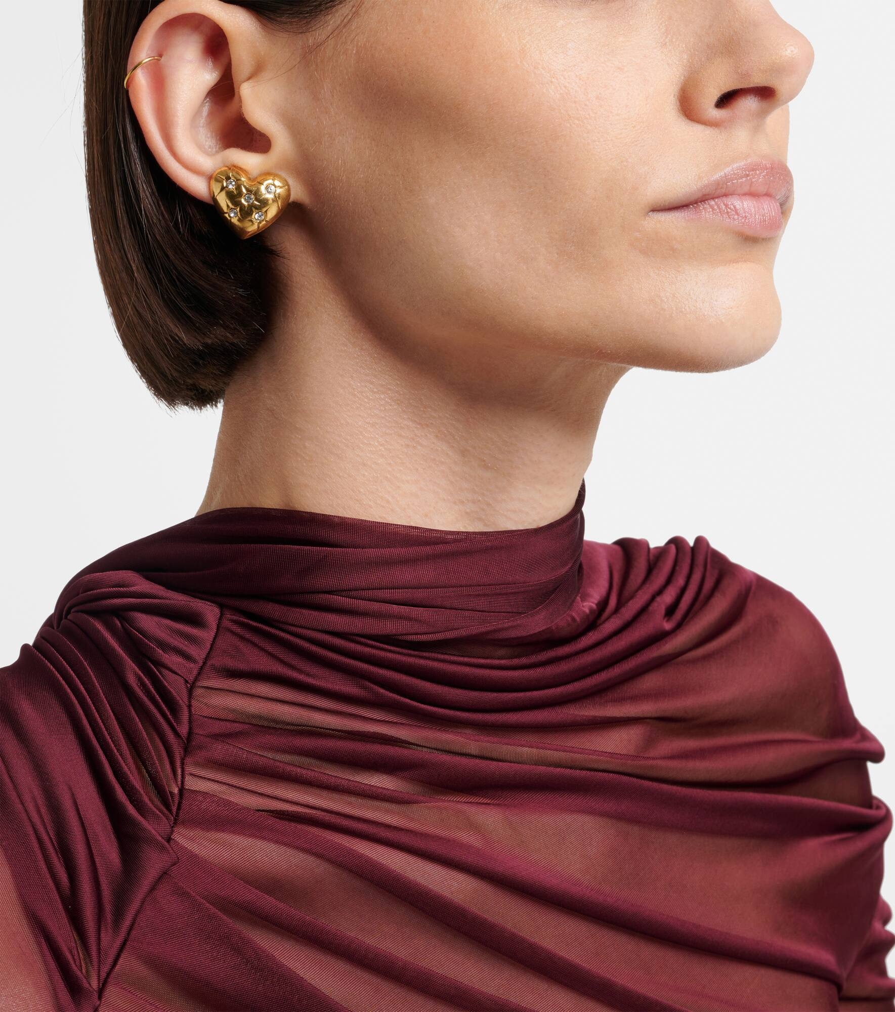 Jadon crystal-embellished heart earrings - 6