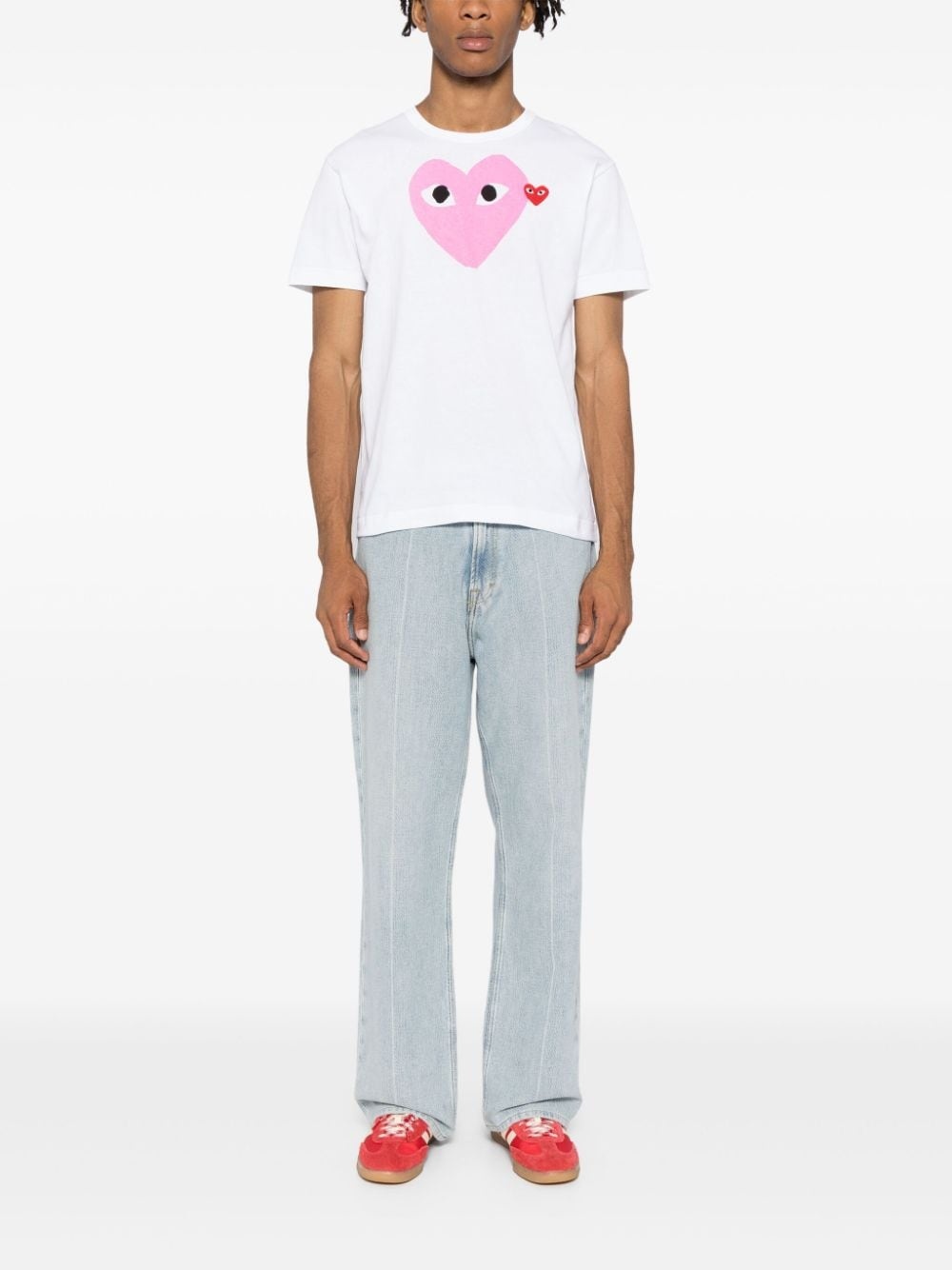 heart-printed T-shirt - 2