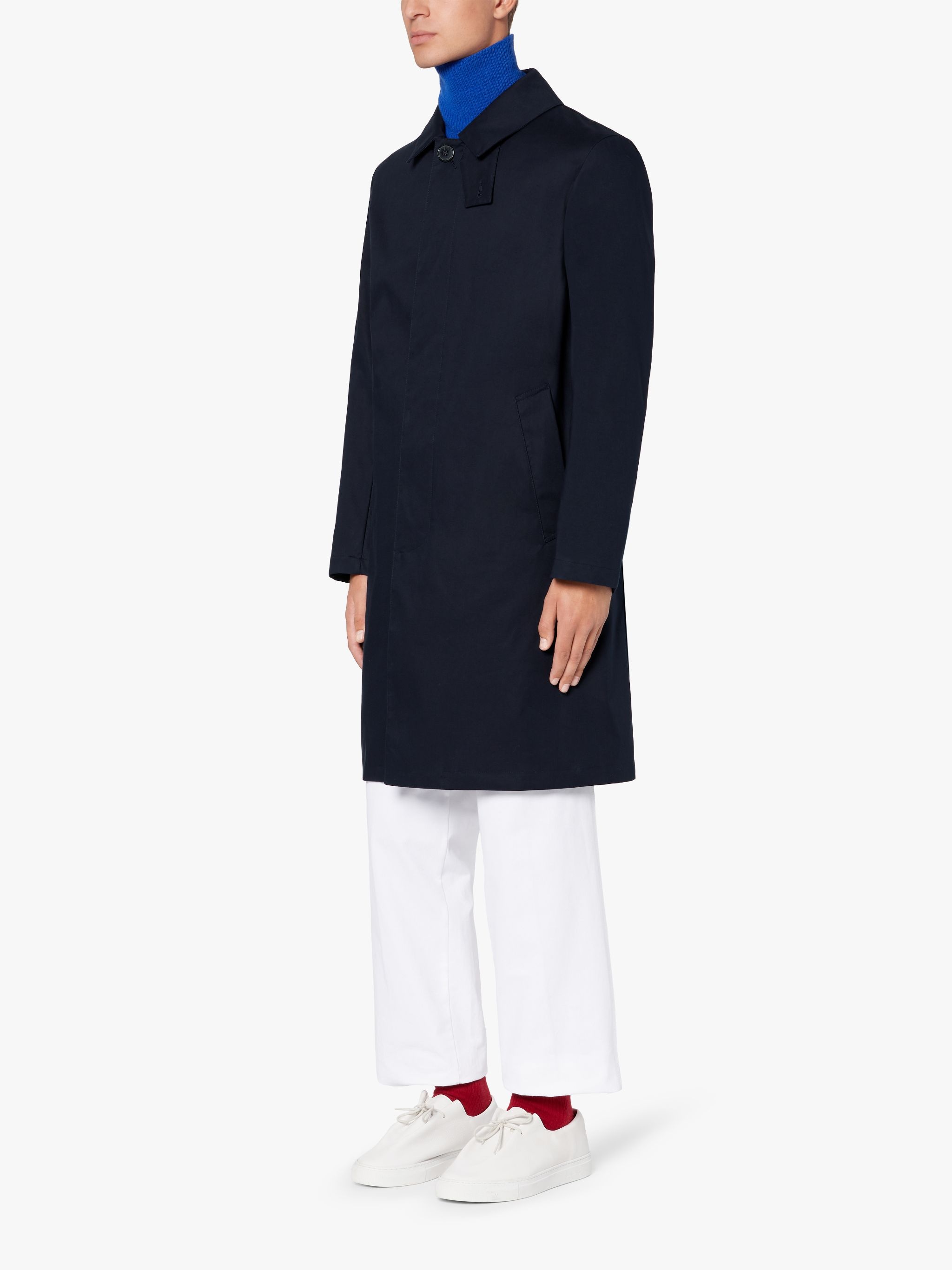 MANCHESTER NAVY RAINTEC COTTON 3/4 COAT - 4