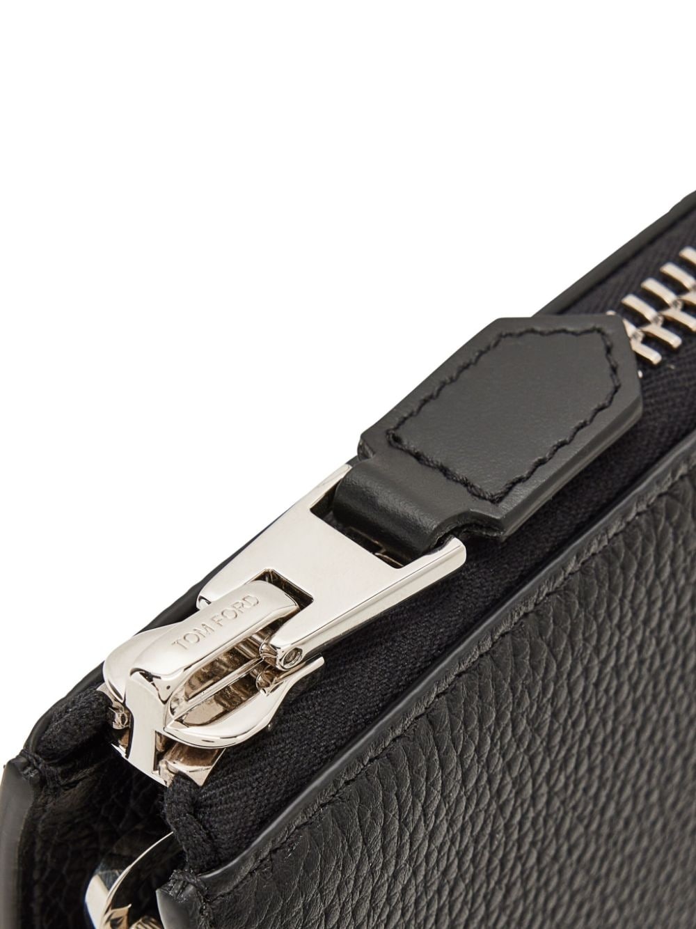 pebbled-leather logo-print clutch - 4
