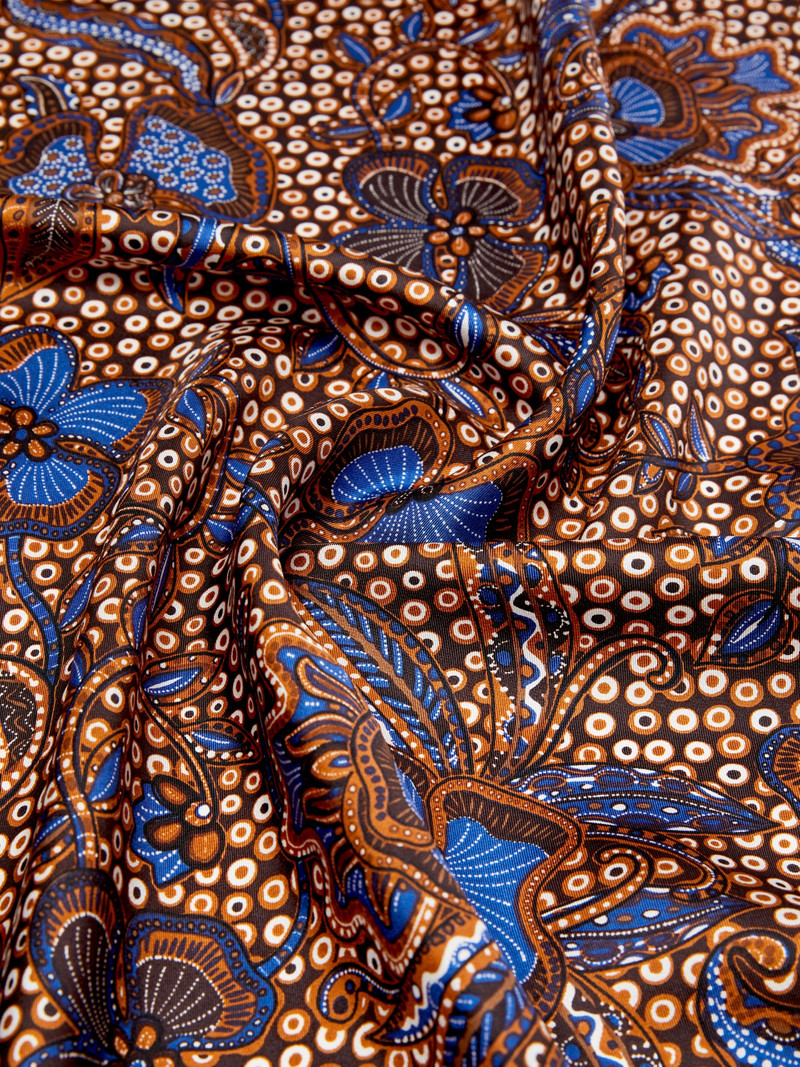 ONESTO Printed silk foulard - HAZELNUT BROWN 3