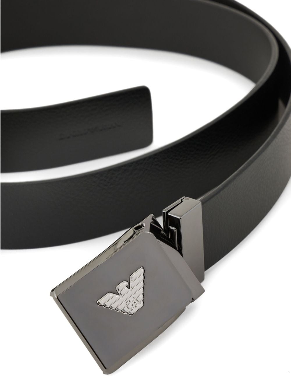 logo-buckle leather belt - 2