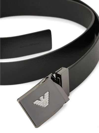 EMPORIO ARMANI logo-buckle leather belt outlook