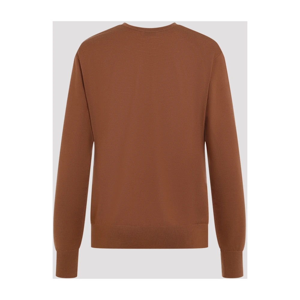 LUXURIOUS BROWN MERINO WOOL SWEATER - 2