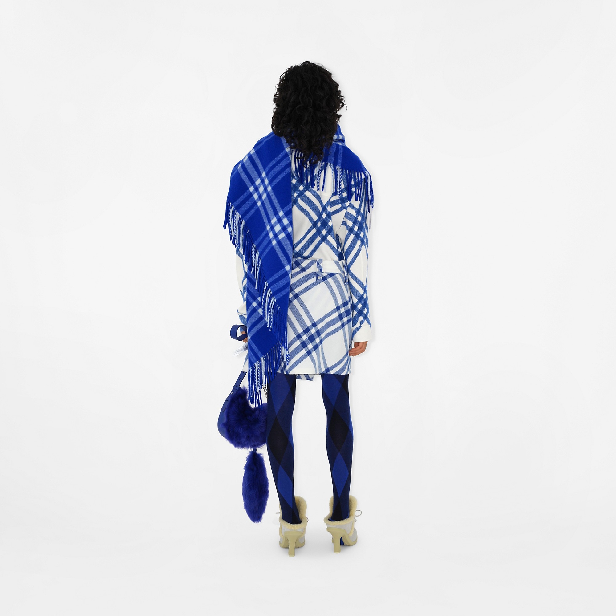 Check Wool Cape - 4