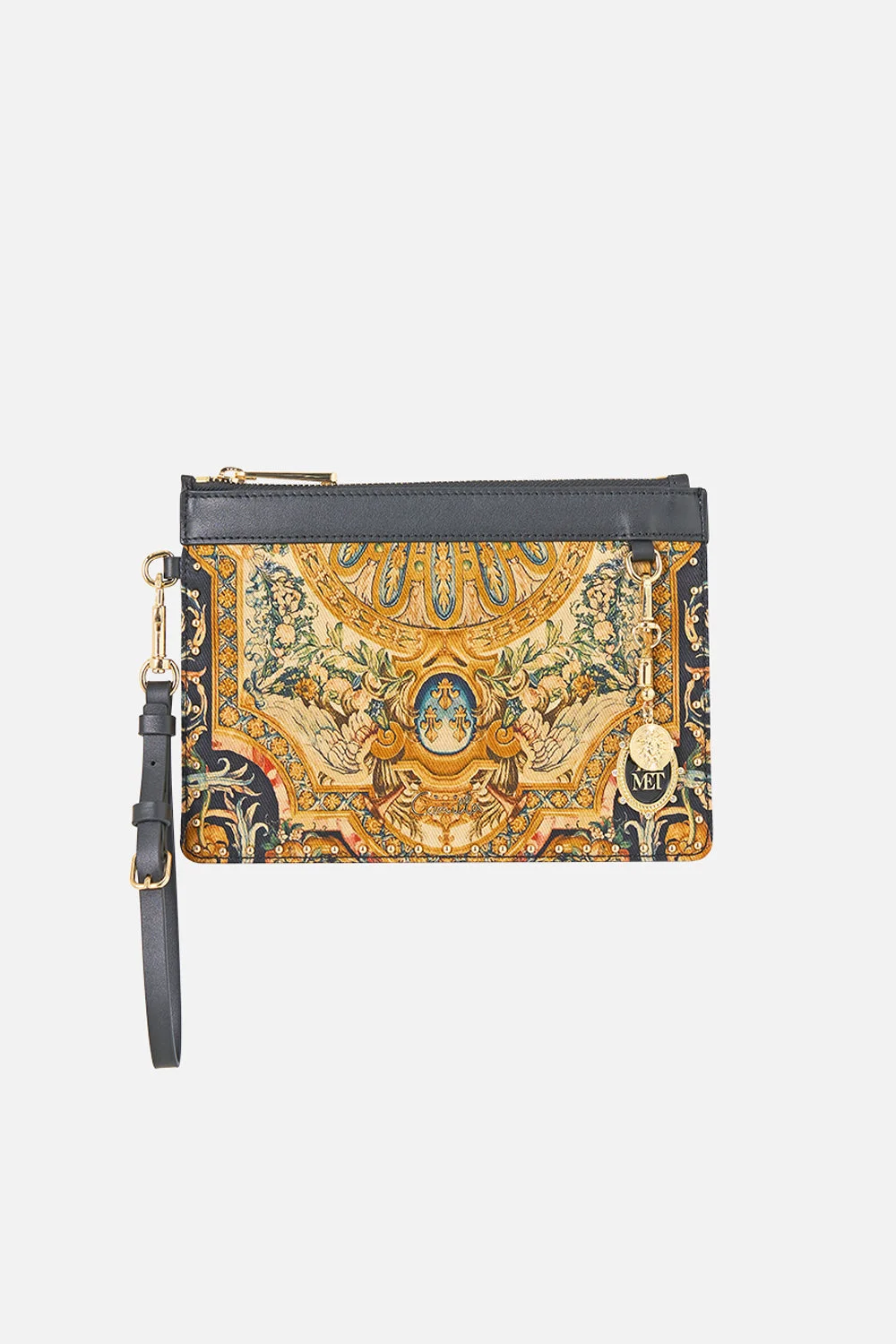 CLUTCH WITH LEATHER TRIMS MUSEUM MEMOIRS - 1
