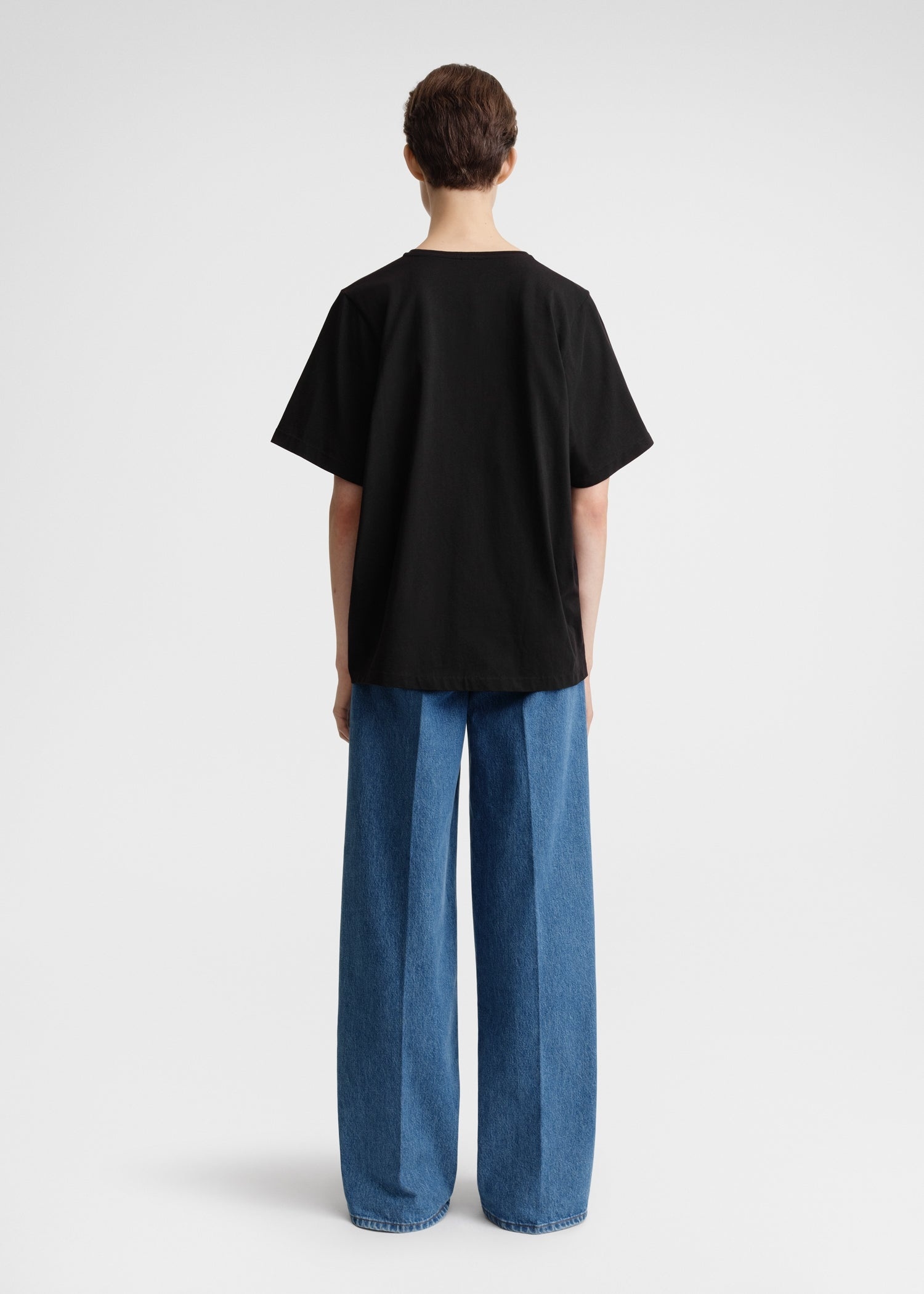 Oversized cotton tee black - 4