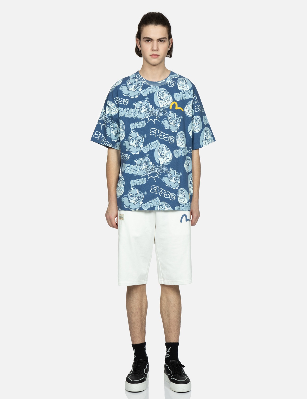 TAIKO DARUMA PRINT SWEAT SHORTS - 6