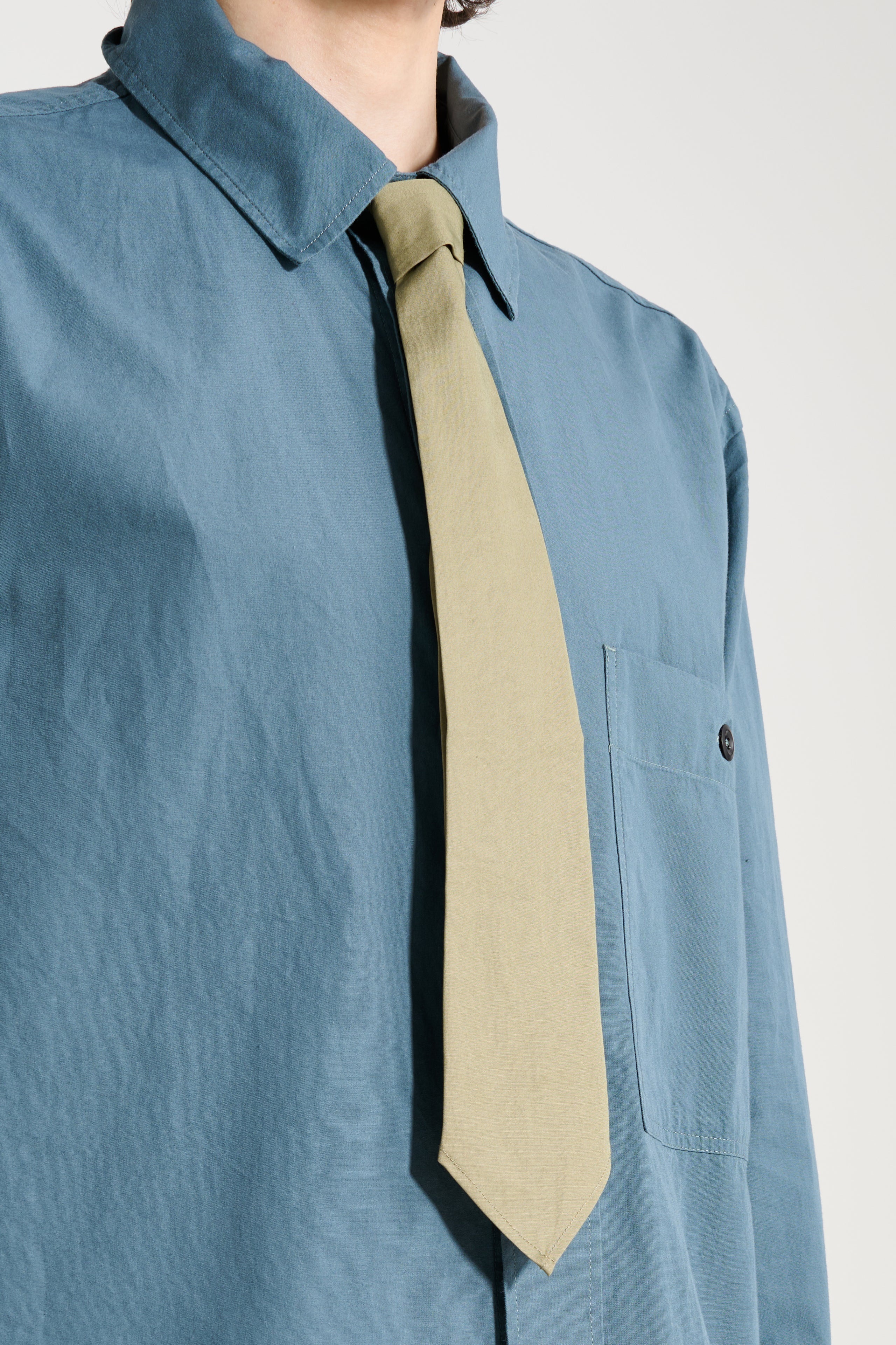 MARGARET HOWELL MHL TIE COMPACT COTTON POPLIN SAGE - 4