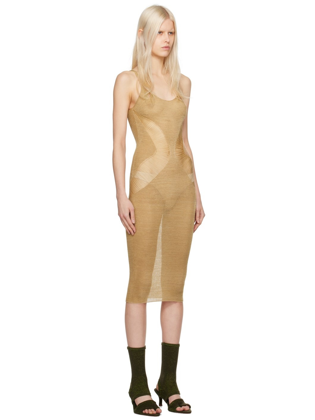 SSENSE Exclusive Gold Floater Midi Dress - 2
