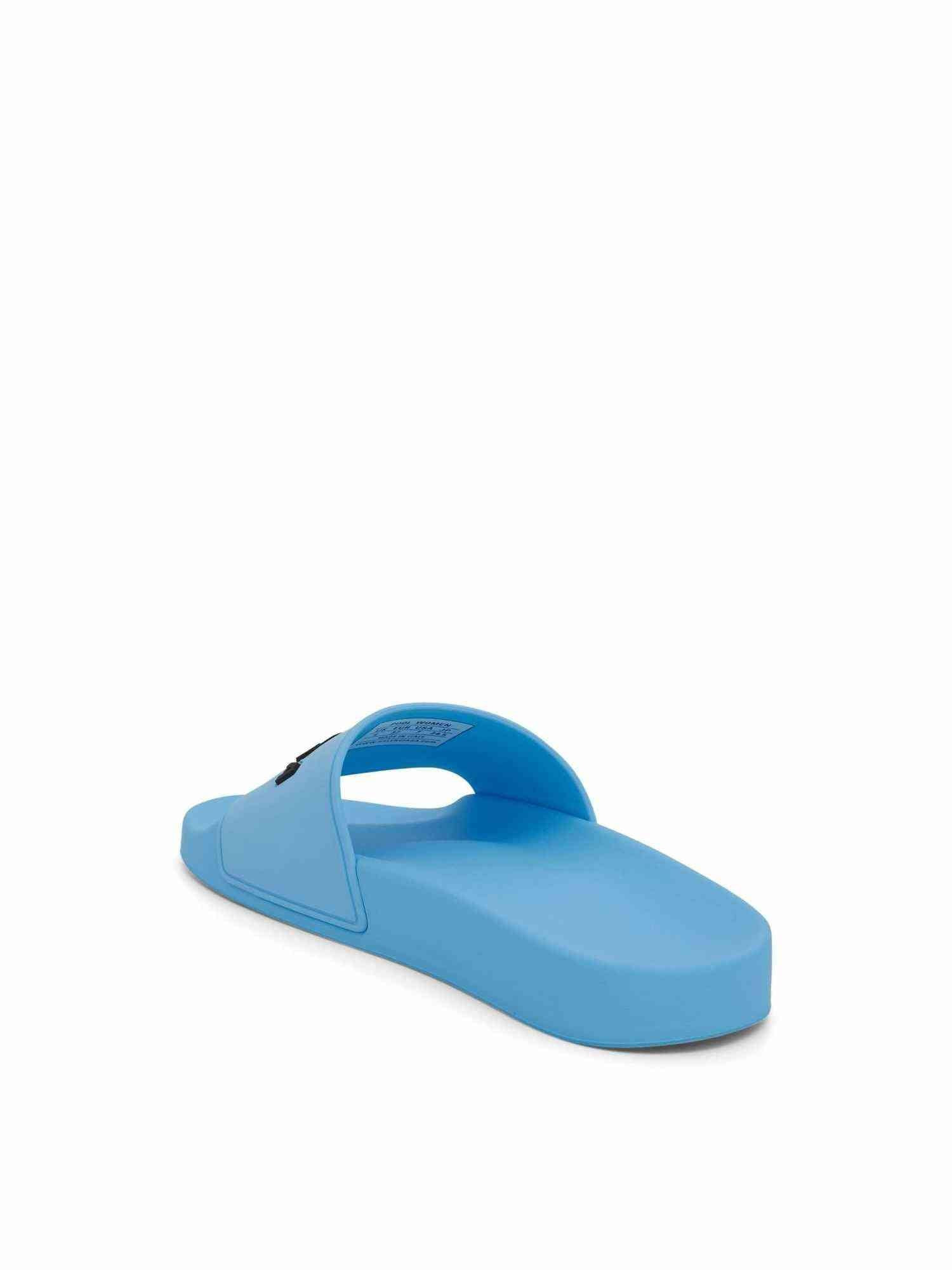 3D Logo Pool Slide Sandal in Sky Blue/Black - 3